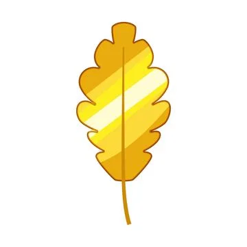 Golden stylized autumn leaf vector illustration 스톡 일러스트
