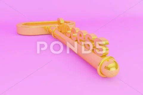 Golden success key Stock Illustration