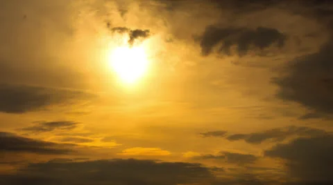Golden sun and clouds Stock Footage 23773620