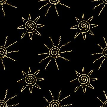 Golden sun disk circle seamless pattern for decoration shiny shimmer 스톡 사진