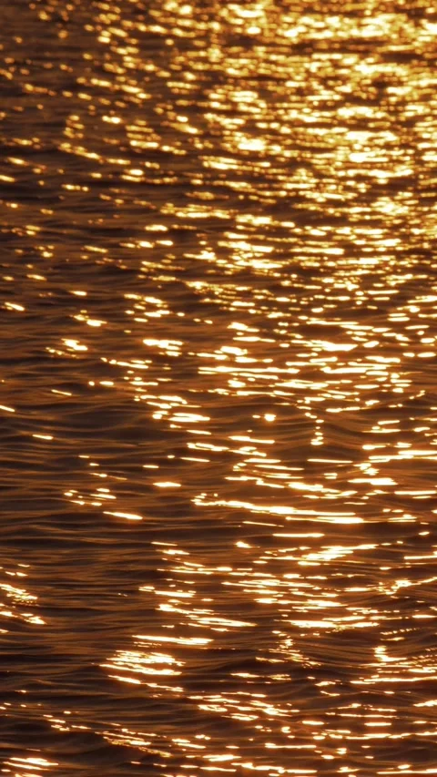 Golden sun path on dark sea water Stock Footage 346152367
