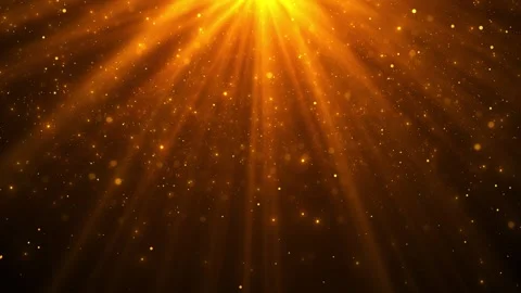 Golden sun rays particle background bright light, warm floating bokeh, and cinem Stock Footage 340413058