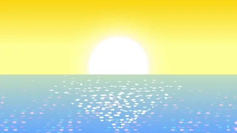 Golden Sun Setting Over Sparkling Ocean Water Stock-Footage 320852732