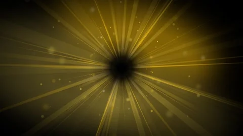 Golden sunburst rays with floating particles abstract background, motion Stock Footage 337561563