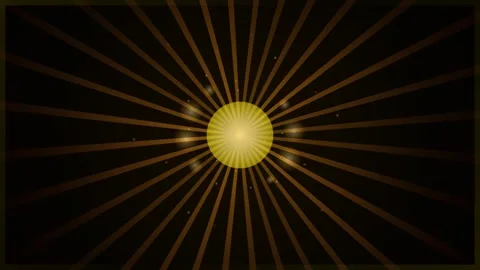 Golden Sunburst Rays Shining Light Abstract Background with Sparkling Particl Stock Footage 346660472