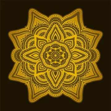 Golden sunny pattern on the dark background Stock Illustration