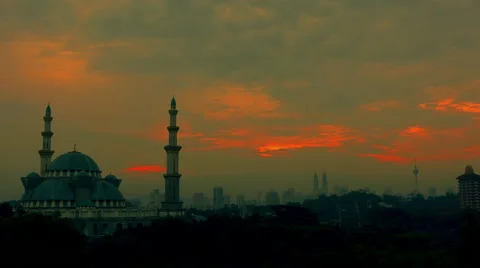 Golden Sunrise at Mosque Video stock 65580595