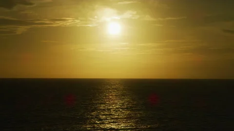 Golden sunset above the ocean Video stock 218373520