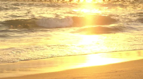 Golden sunset on the beach Stock-Footage 66190740