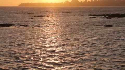 Golden sunset on a beach Video stock 276362470