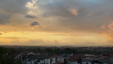 Golden Sunset Clouds Over Derbent Neighborhood in Kartepe Stock Footage 344559377
