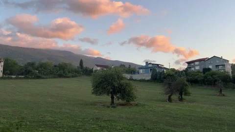 Golden Sunset Clouds Over the Samanli Mountains, Kartepe, Turkey Stock Footage 341015375