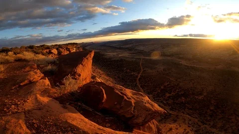 Golden sunset on Comb Ridge Stock Footage 122139026