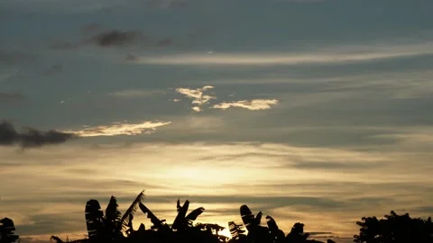 Golden sunset, dramatic sky Stock Footage 320006280