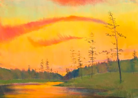 Golden sunset Stock Illustration