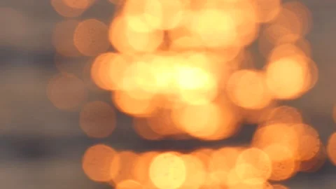 Golden Sunset Light Reflection Water Blur Romantic Transition Logo Background Stock Footage 201665634
