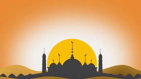 Golden Sunset Mosque Stock Footage 335622648
