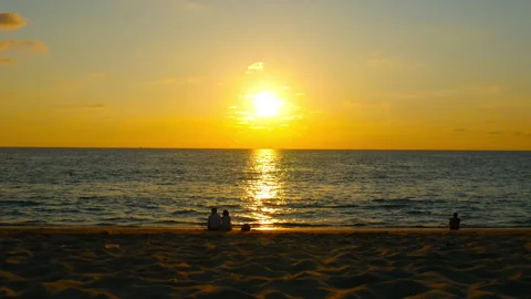 Golden sunset at the ocean Stock Footage 157552221