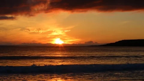 Golden sunset in Orkney in HD Stock-Footage 298348577