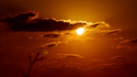 Golden sunset over the Desert. Stock Footage 72233007