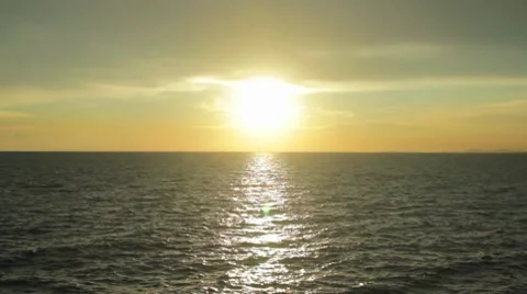 Golden Sunset over Ocean Stock Footage 8578324