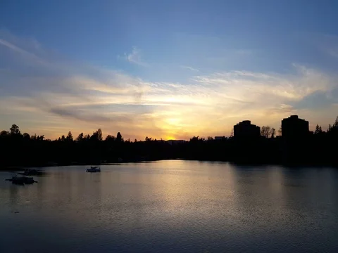Golden Sunset over a river Stock Footage