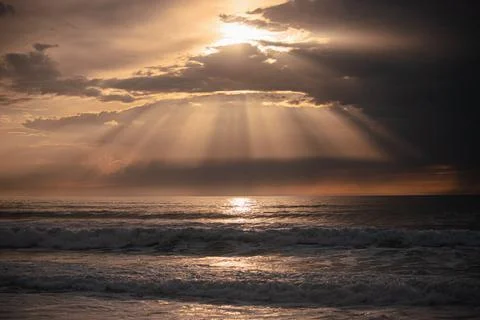 Golden sunset over the sea 스톡 사진