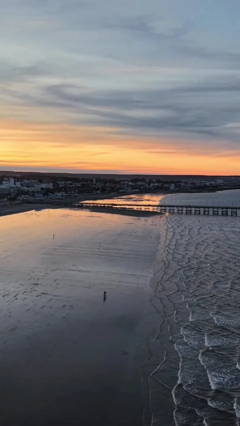 Golden Sunset Over Tranquil Landscape – 4K Drone Footage Stock Footage 311535679