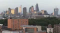 Golden Sunset Panoramic Aerial View London City Skyline High Rise Buildings HD Footage
