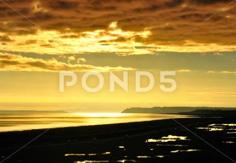 Golden sunset. Stock Photos