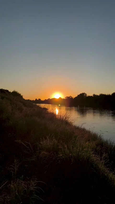 Golden Sunset Reflecting On Calm River Waters 库存影片 341117076