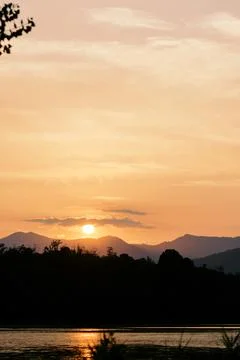 Golden Sunset Reflection Stock Photos