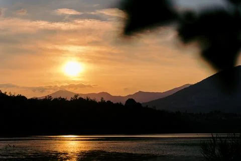 Golden Sunset Reflection Stock Photos