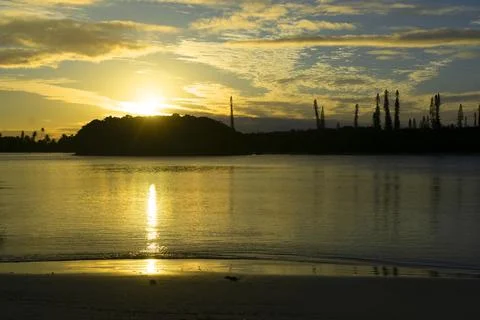 Golden Sunset Reflections Foto stock