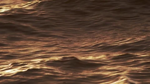Golden Sunset Reflections on Rolling Ocean Waves Video stock 336713389