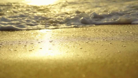 Golden sunset on the seashore Stock Footage 98058416