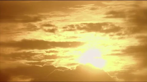 Golden Sunset Sky with Dramatic Clouds Moving Stock Footage 327268728