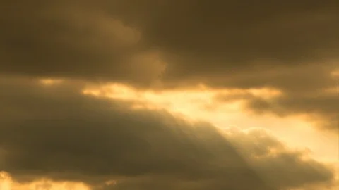 Golden Sunset with Sun Rays, Perfect Timelapse Stock Footage 98468291