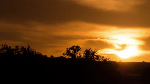 Golden Sunset Timelapse With Clouds Video stock 153376813