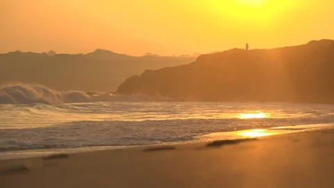 GOLDEN SURF Stock Footage 122494944