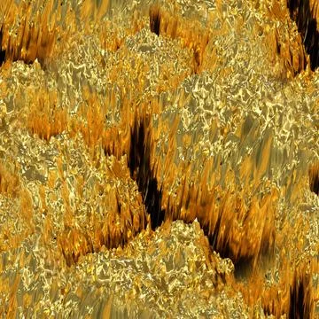 Golden surface with deep indentations. Seamless yellow texture.  Stock Illustration