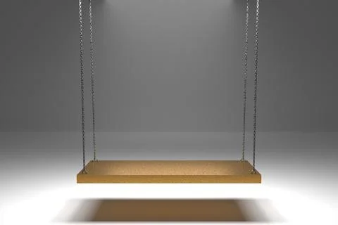 Golden swing on metallic chains Stock Illustration