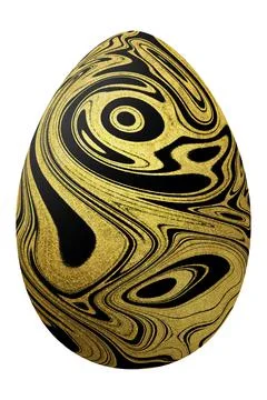 Golden swirl Easter Egg, gold black Trendy Egg Stock Illustration
