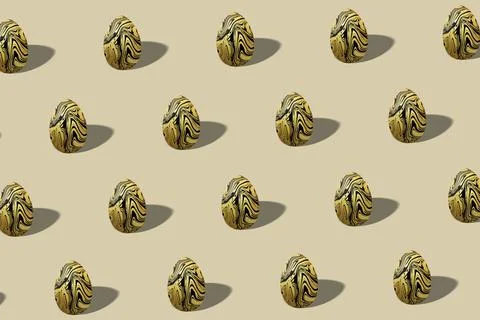 Golden swirl Easter egg pattern made, gold black Trendy Egg Illustrazione stock