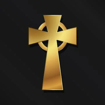 Golden symbol of crucifix Ilustração Stock