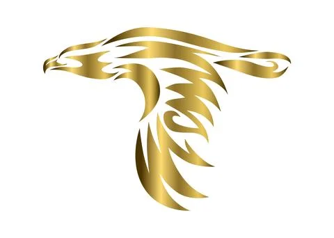 Golden symbol of eagle that is flying.. Stock Illustration