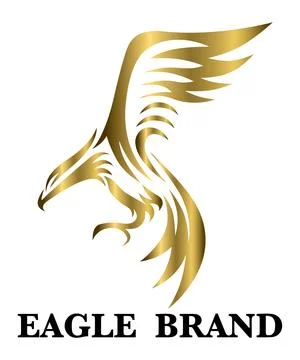 Golden symbol of eagle that is flying.. Stock Illustration