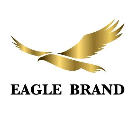 Golden symbol of eagle that is flying. Stock Illustration