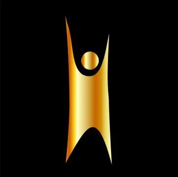 Golden symbol of Humanism  Stock Illustration