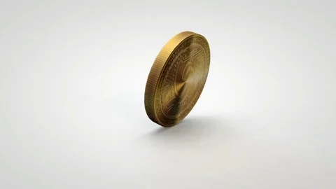 Golden syscoin coin spinning on table white background 스톡 동영상 78560168